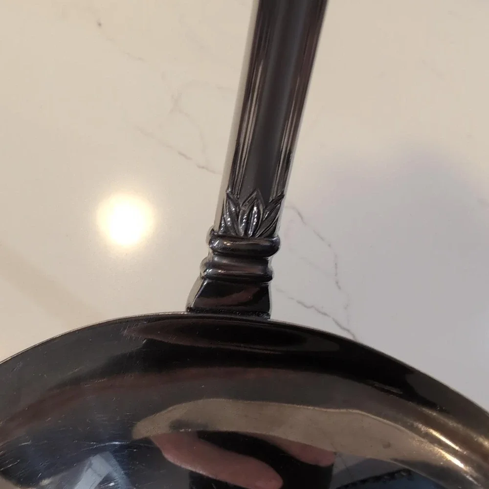 Princess House Barrington 18/10 Stainless Steel Gravy Ladle Scalloped Spouts